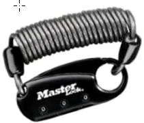 Karabinas su trosu Master Lock 1551EURDBLK