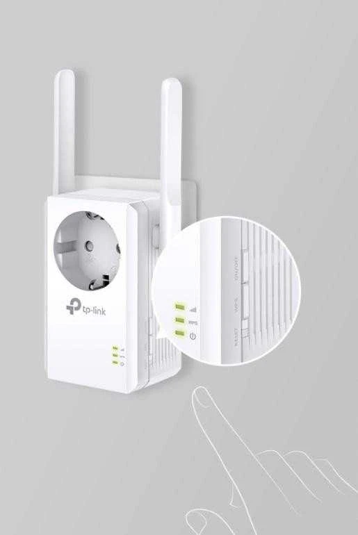 TP-LINK 300Mbps belaidis N sieninis diapazono ilgintuvas su pralaidumu „Atheros 2T2R 2.4GHz 802.11n/g/b“ įjungimu/išjungimu ir diapazono ilgintuvu
