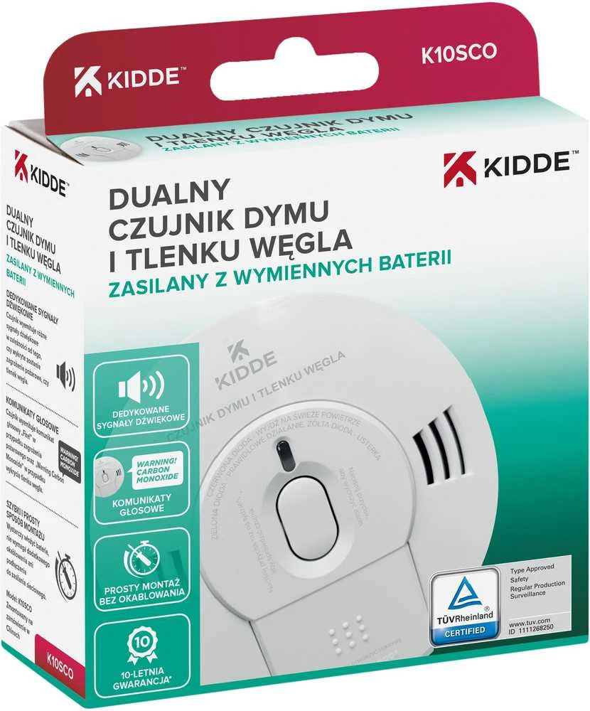 Kidde Dvigubas dūmų ir anglies monoksido detektorius K10SCO