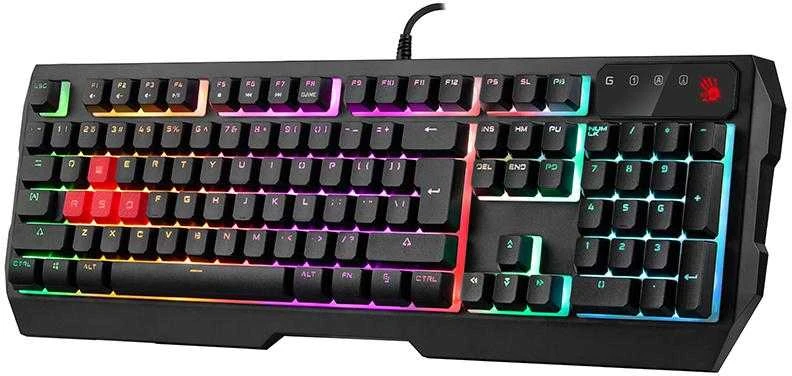 Klaviatūra žaidimams A4Tech B140N su laidu membraninė su pašvietimu juoda