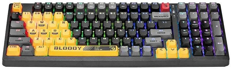 Klaviatūra A4Tech Bloody S98 USB Sports Lime (BLMS Raudona Plus jungikliai)
