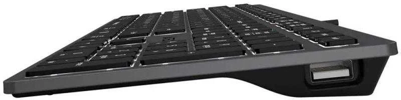 A4Tech FSTYLER FX60H (Baltas su pašvietimu) klaviatūra USB QWERTY Juodas, Pilkas