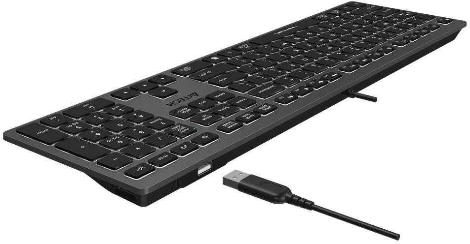 A4Tech FSTYLER FX60H (Baltas su pašvietimu) klaviatūra USB QWERTY Juodas, Pilkas