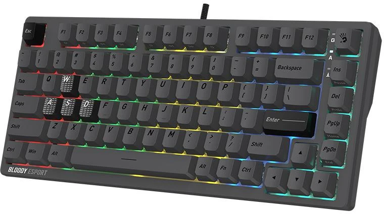 Klaviatūra žaidimams A4Tech Bloody MS76 BLMS Magnetic magnetyczna pilka