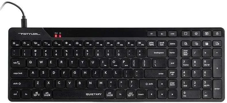 A4Tech Fstyler klaviatūra FBK27CAS, nespaudžianti, 96 % naudojama.