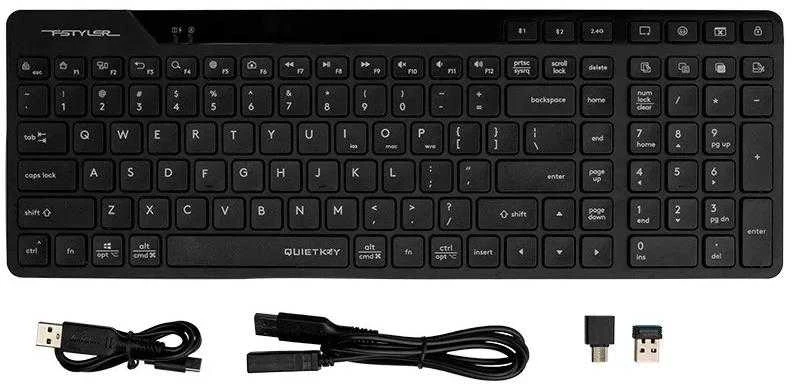 A4Tech Fstyler klaviatūra FBK27CAS, nespaudžianti, 96 % naudojama.