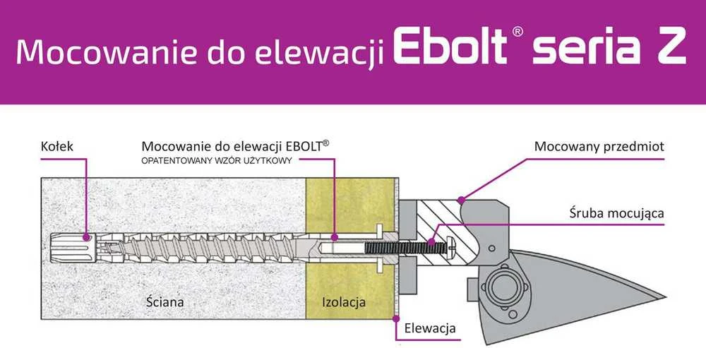 Ebolt fasado tvirtinimo kaištis 12*240 mm su m5 vidiniu sriegiu