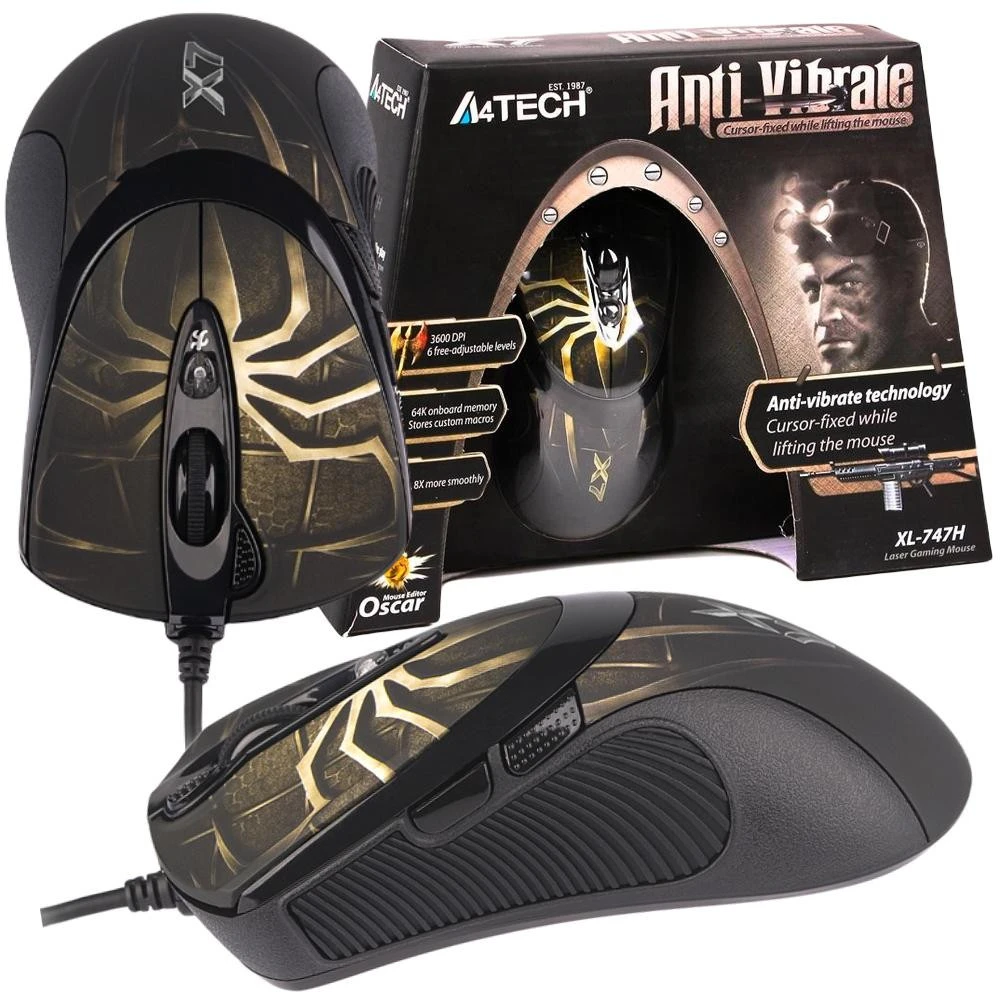 A4Tech A4TMYS29980 Pelė EVO XGame lazerinis Oscar X747 Brown Fire USB
