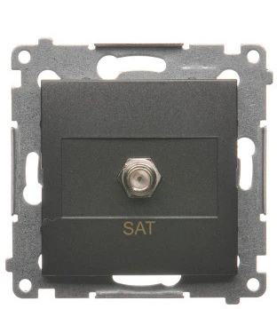 Kontakt-Simon SAT antenos lizdas antracitas - DASF1.01 / 48