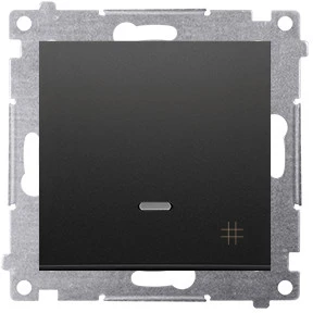 Kontakt-Simon Simon 54 Kryžminė jungtis su LED apšvietimu (modulis) 10AX 250V greitosios jungtys juodos matinės DW7L.01/49