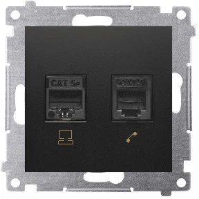 Kontak Simon UŽBAIGIMO LIZDUKAS RJ-45 + RJ-12 D5T.01/49-SIMON54