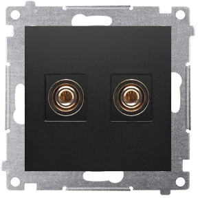 Kontakt-Simon Simon 54 Vienas garsiakalbio lizdas (modulis). Laido skerspjūvis išėjimui iki 6 mm2 juodas matinis DGL2.01/49