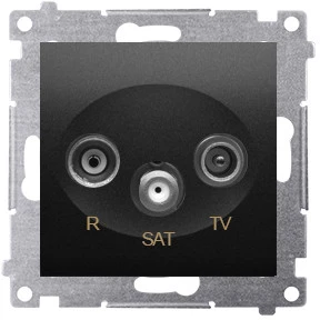 Kontakt-Simon Simon 54 R-TV-SAT praėjimo antenos lizdas (modulis) matinė juoda DASP.01/49