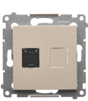 Kontakt-Simon Kompiuterio lizdas SIMON54 vienvietis RJ45 kat.6 su užrakto kremu - D61.01/41