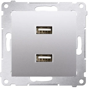 Kontakt Simon Įkroviklis 2XUSB 2.1A, 5V Sidabrinis SIMON5