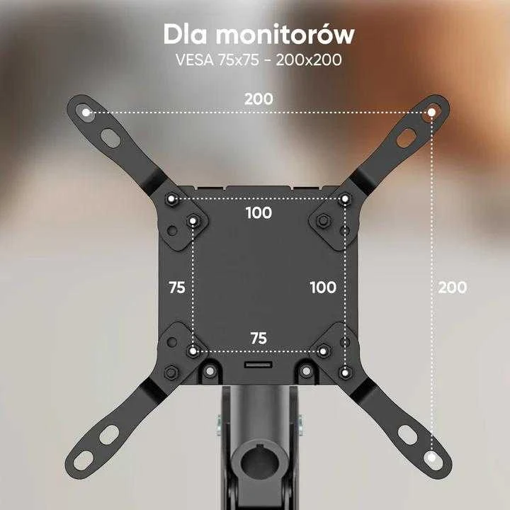 ONKRON G130-B Pasukamas ir pakreipiamas stalo laikiklis 17–57 colių monitoriams, maks. 27 kg, su rotacija, juodas