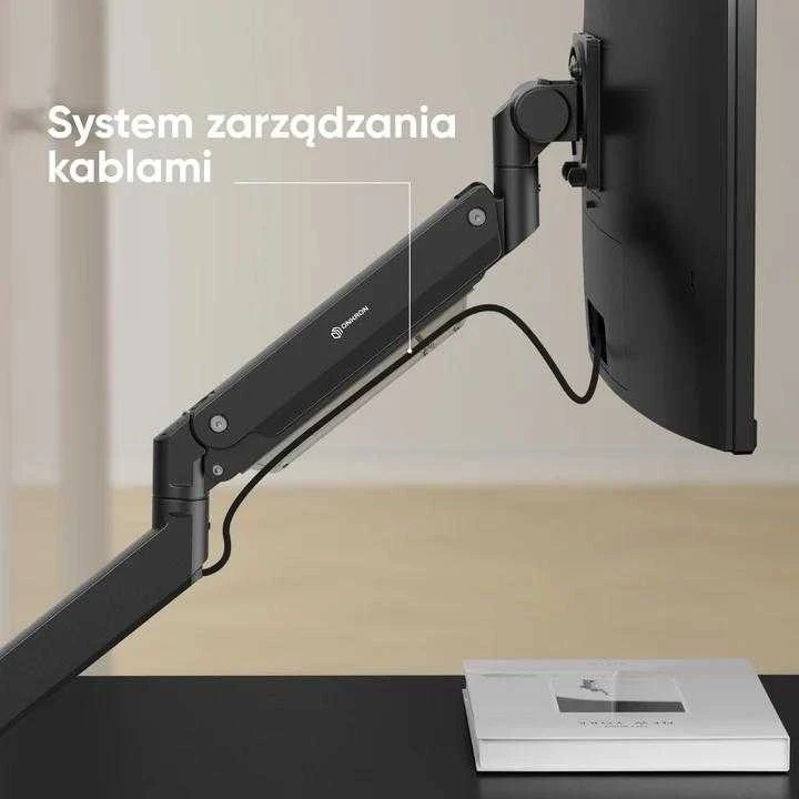 ONKRON G130-B Pasukamas ir pakreipiamas stalo laikiklis 17–57 colių monitoriams, maks. 27 kg, su rotacija, juodas