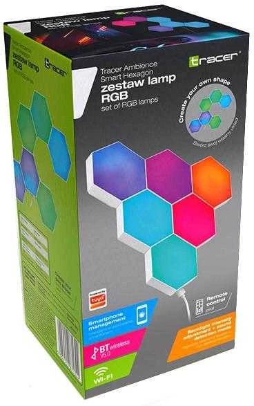Tracer šešiakampės RGB Ambience lempos – Smart Hexagon