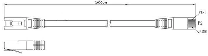LANBERG PCF5-10CC-1000-S Patchcord RJ45 kat. 5e FTP 10m pilkas
