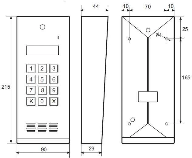 „Carruzzo Laskomex CD-2600R“ garso sistema su nerūdijančio plieno RFID raktų skaitytuvu, paviršinio montavimo korpuse.
