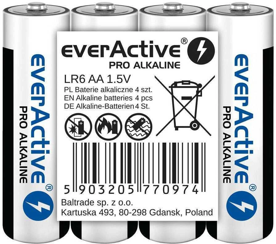LR6 (AA) „everActive Pro“ šarminės baterijos (4 vnt. pakuotė)