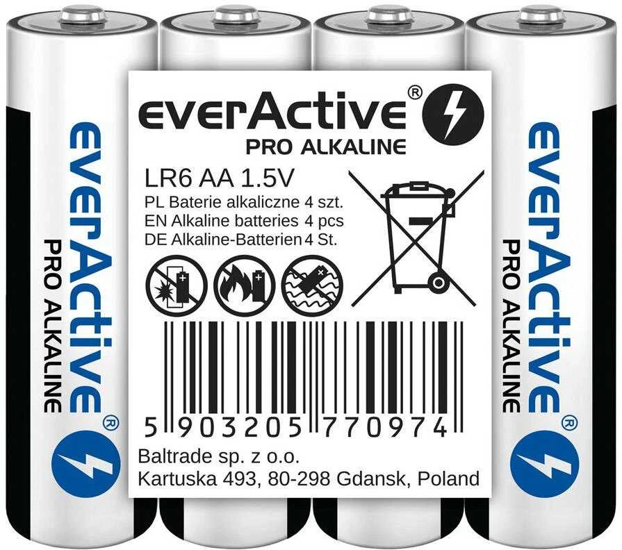 EverActive AA šarminės baterijos pakuotės etiketė