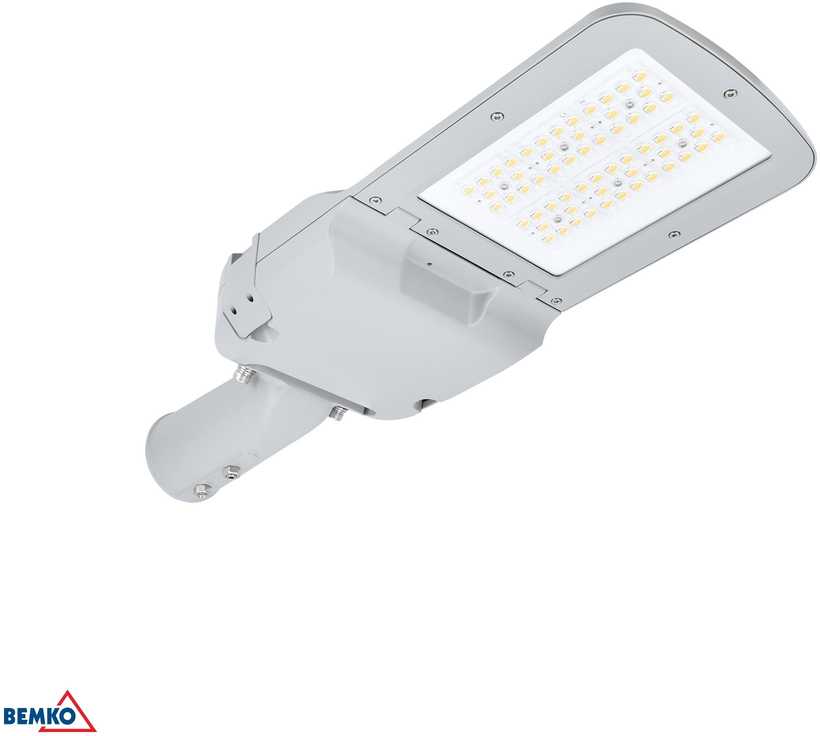 Luxmena 60W LED gatvės šviestuvas AVENUE, šviesiai pilkas, 4000K, IP66, 150°x78°, ZHAGA, DALI