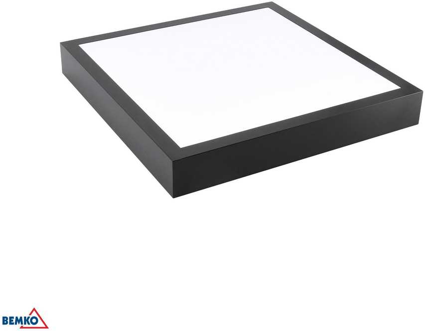 Luxmena 26-34W LED paviršinė panelė GRANDER, juoda, 3000K/4000K/6500K, IP44