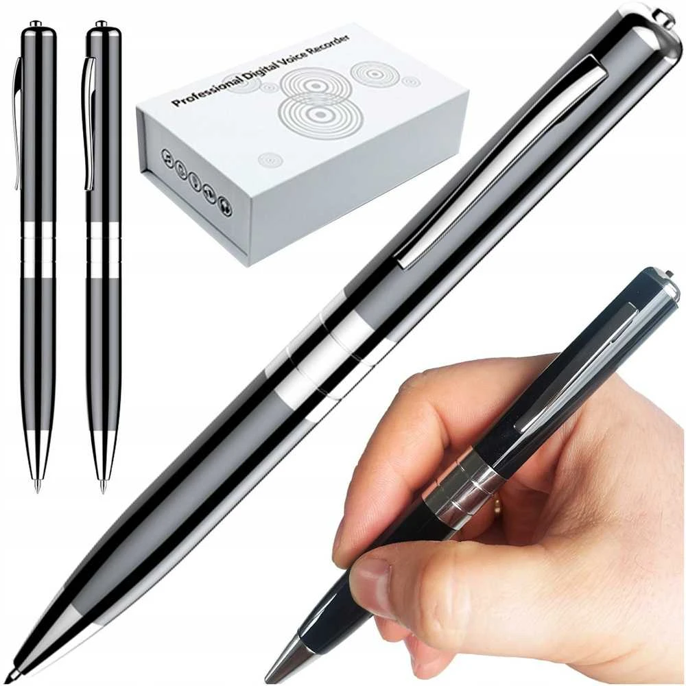 Luxury Goods BALLPOINT MINI SPY VOICE RECORDER PENDRIVE 15H HQ, skirtas pasiklausymo aptikimui