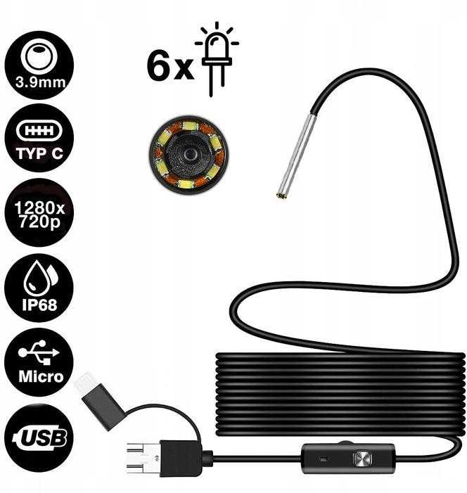 Luxury Goods Prabangių prekių kamera, tikrinama AN97-3.9MM HD Android USB-C