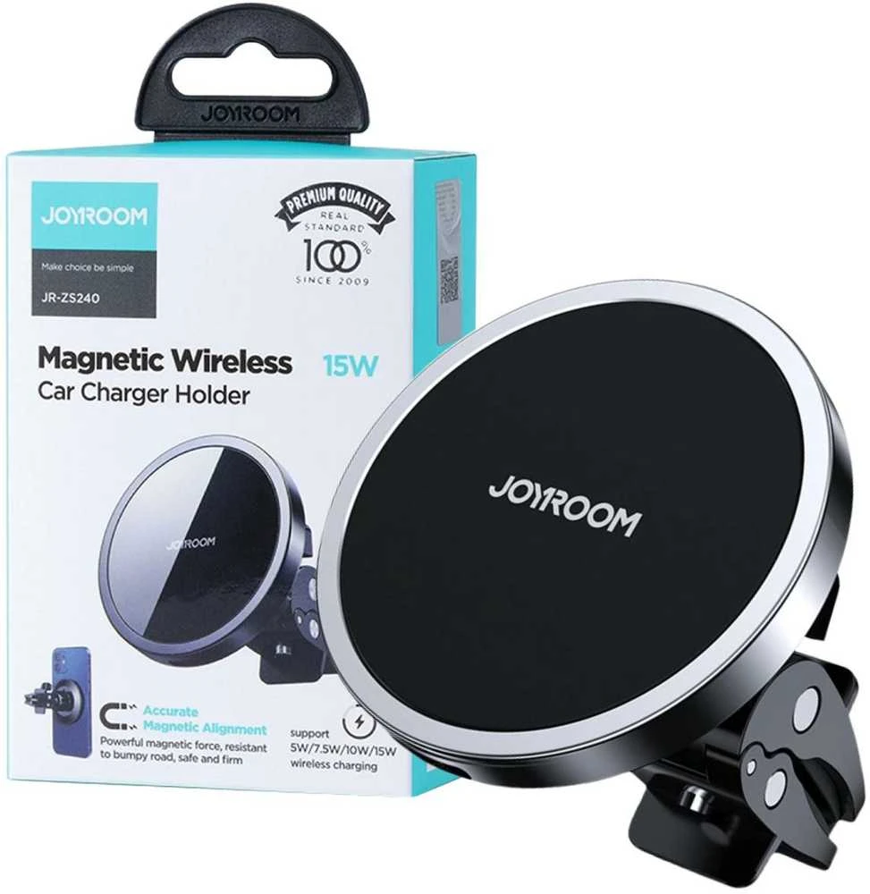 Automobilinis laikiklis-įkroviklis Joyroom JR-ZS240 MagSafe 15W juodas