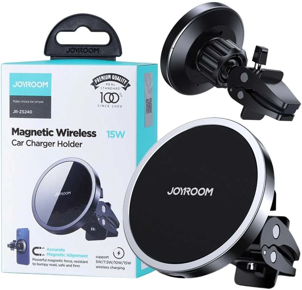 Automobilinis laikiklis-įkroviklis Joyroom JR-ZS240 MagSafe 15W juodas