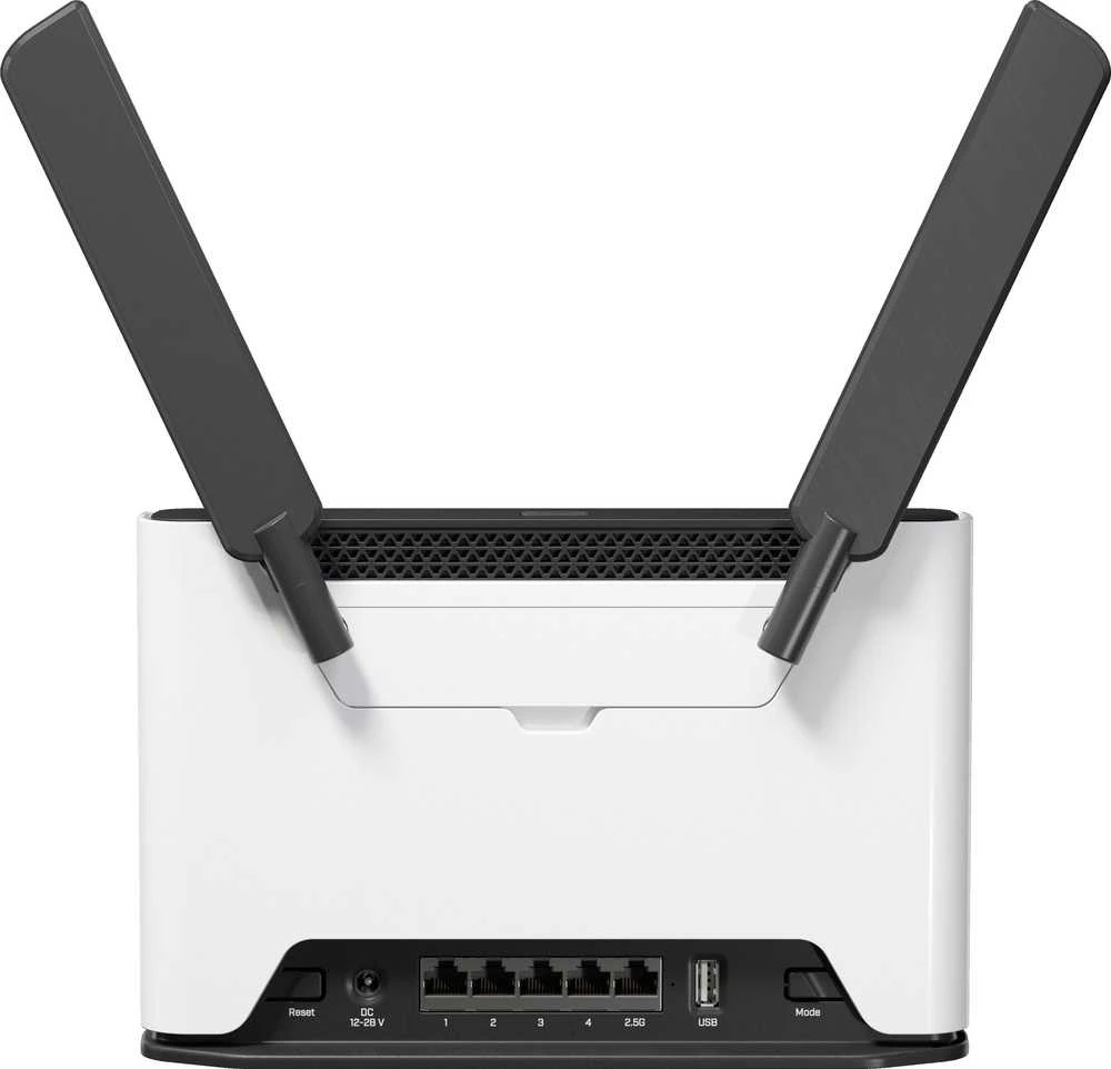 Maršrutizatorius Mikrotik „MicroTick“ | „Chateau 5G R17 ax S53UG+5HaxD2HaxD-TC&RG650E-EU“ | 802.11ax | 1200 Mbps | 10/100/1000 Mbps | Ethernet LAN (RJ-45) jungtys: 4 | Tinklo palaikymas: Ne | MU-MiMO: Taip | 1