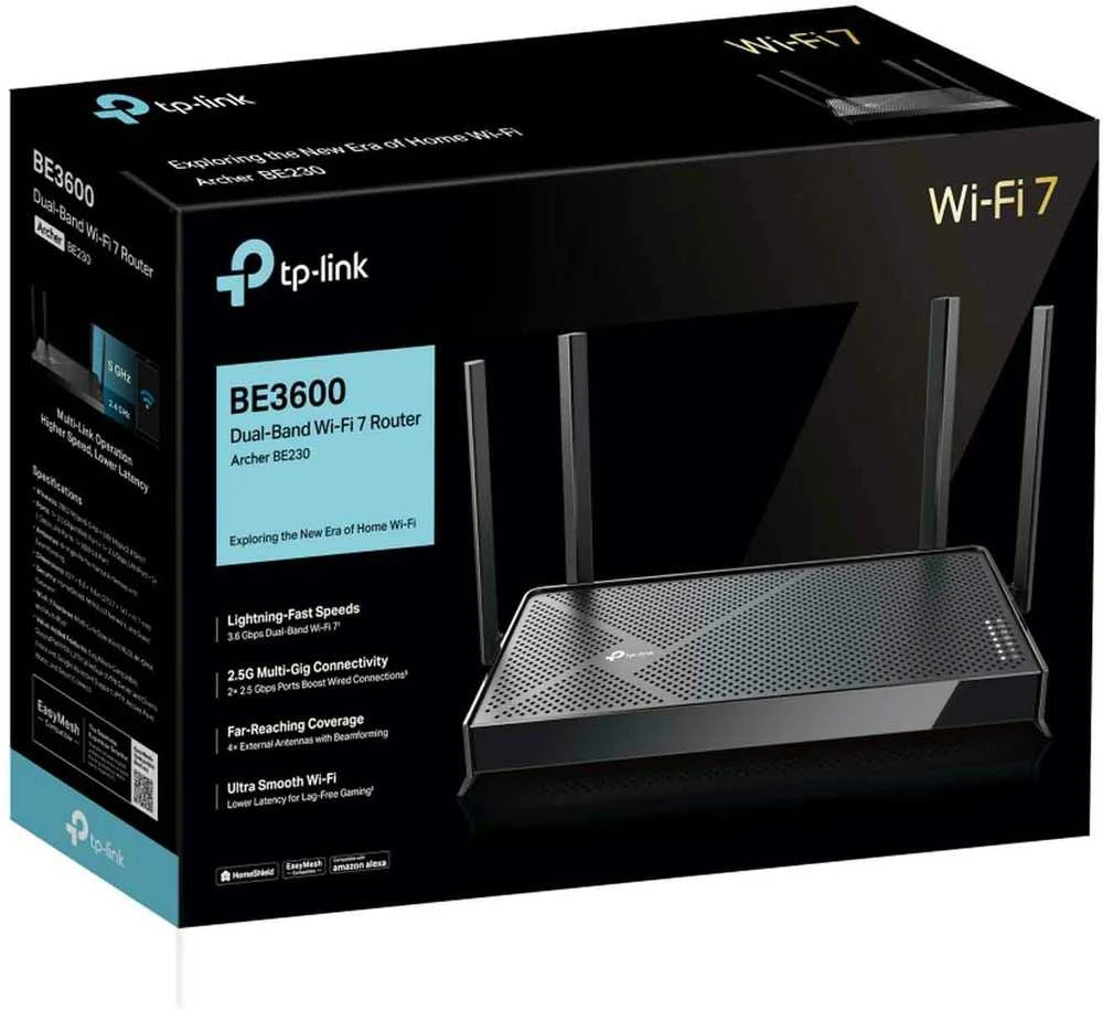 Maršrutizatorius TP-Link Archer BE230 | Wi-Fi 7 | 802.11be | 3570 Mbit/s