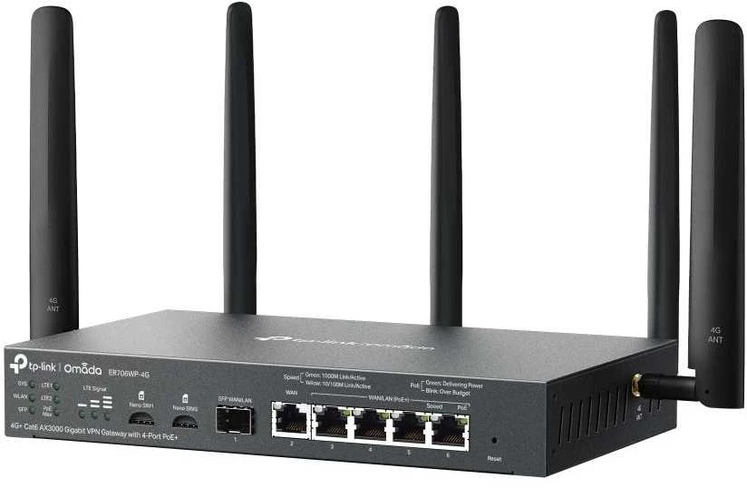 Maršrutizatorius TP-Link 4G+ CAT6 AX3000 1G VPN GATEWAY - 2X 1G WAN 4X 1G LAN 2X SIM