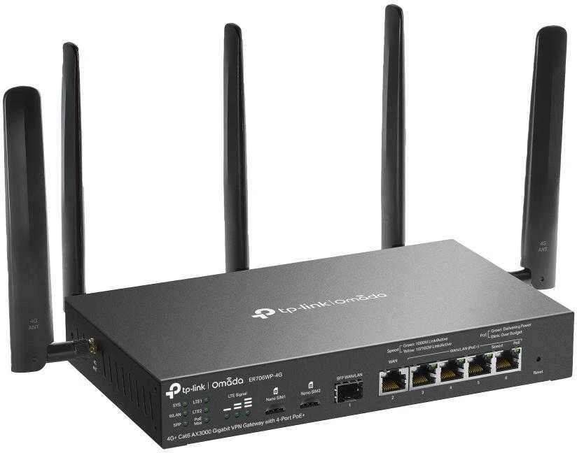 Maršrutizatorius TP-Link 4G+ CAT6 AX3000 1G VPN GATEWAY - 2X 1G WAN 4X 1G LAN 2X SIM