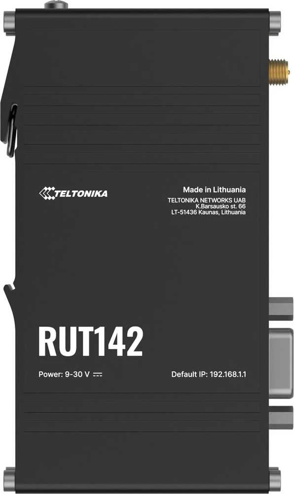 Teltonika | Ethernet Maršrutizatorius with RS232 (RUT142000000) | RUT142 | 802.11n | 10/100 Mbit/s | Ethernet LAN (RJ-45) jungtys 1 | Mesh Support No | MU-MiMO No | No mobile broadband