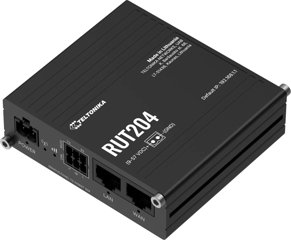 Teltonika RUT204 maršrutizatorius pramoninis 4G / LTE (RUT2040AAAA0) RS232/CAN
