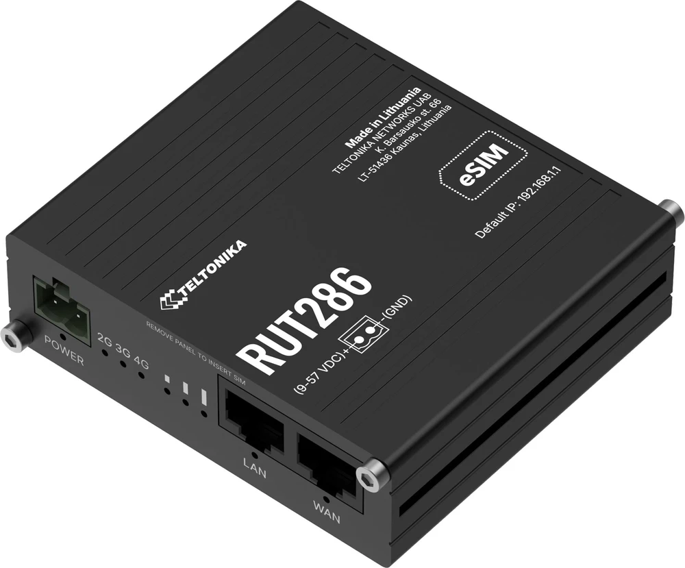 Maršrutizatorius Teltonika RUT286 router pramoninis 4G / LTE (RUT286AAAAA0)
