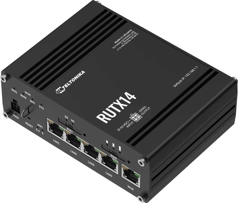 Šakotuvas TELTONIKA IOT ROUTER RUTX14 2XLTE(CAT12)+ETH+WIFI