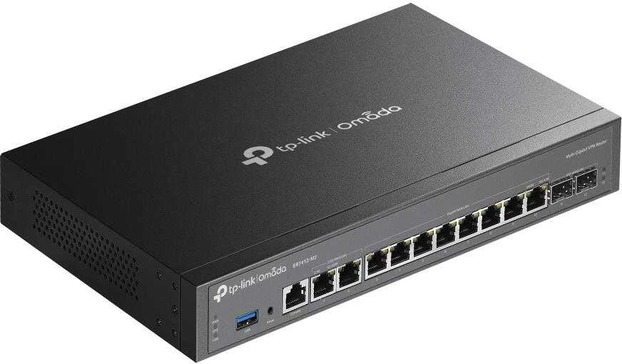TP-Link Omada ER7412-M2 laidinis maršrutizatorius 2.5 Gigabit Ethernet, Gigabitinis eternetas Juoda