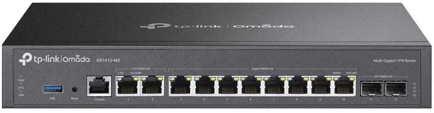 TP-Link Omada ER7412-M2 laidinis maršrutizatorius 2.5 Gigabit Ethernet, Gigabitinis eternetas Juoda