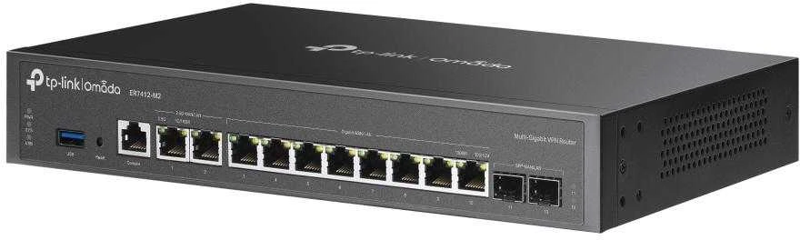 TP-Link Omada ER7412-M2 laidinis maršrutizatorius 2.5 Gigabit Ethernet, Gigabitinis eternetas Juoda