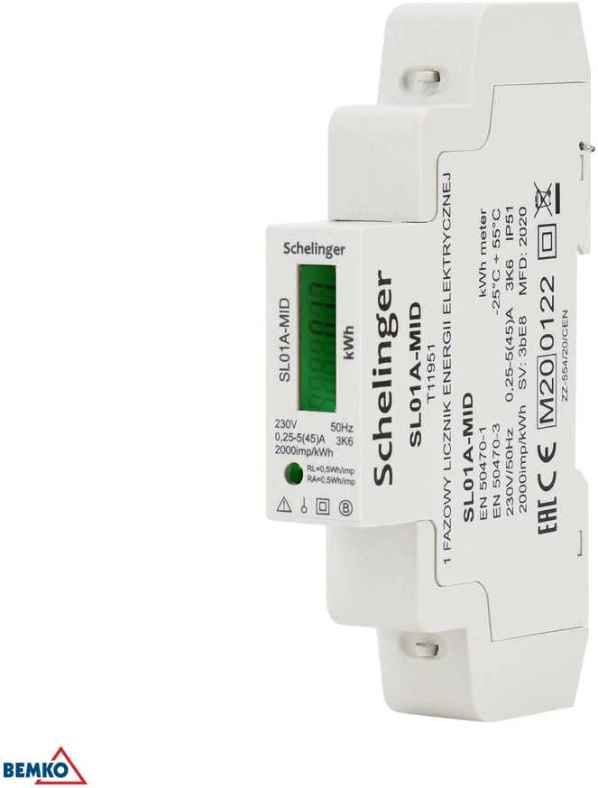 Schelinger Skaitiklis elektrai MID, vienfazis, IP51