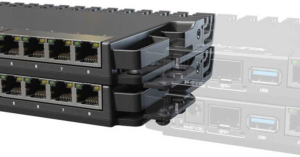 „MikroTik“ rinkinys RB5009/L009 įrenginiams montuoti 1U stelažuose | K-79
