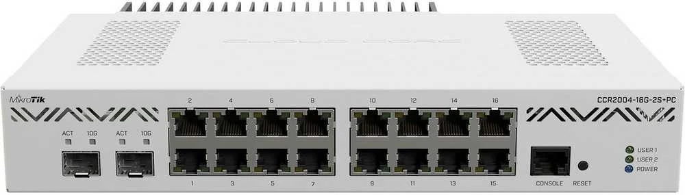 Mikrotik CCR2004-16G-2S+PC | MikroTik | Ethernet Maršrutizatorius | CCR2004-16G-2S+PC | 10/100/1000 Mbit/s | Mesh Support No | MU-MiMO No | No mobile broadband