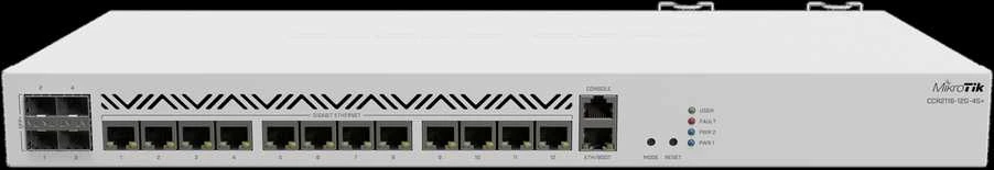 Mikrotik Cloud Core Maršrutizatorius CCR2116-12G-4S+, 16-CORE 2 GHZ ARM CPU, 16 GB DDR4 RAM, 4x10G SFP+ jungtys, 13xGigabit LAN jungtys, 1x RJ45 Serial port, 1x M.2 slots, 16 core CPU, 16 GB RAM, Dual redundant power supply, RouterOS L6 | MikroTik | Cloud Core Maršrutizatorius | CCR2116-12G-4S+ | Ethernet LAN (RJ-45) jungtys 13 | 12 mėn.