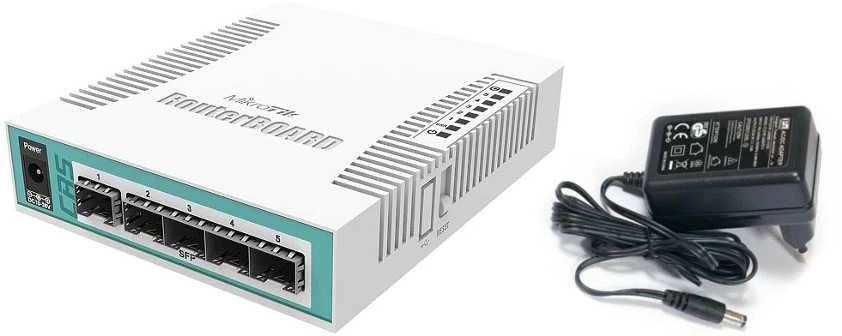 Maršrutizatorius MIKROTIK CRS106-1C-5S komutatorius 1x RJ45 1000Mb/s 6x SFP