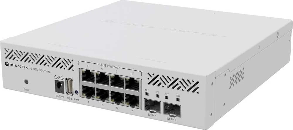 MikroTik | Debesų Maršrutizatorius Switch | CRS310-8G+2S+IN | Montuojamas ant stovo | Gigabit Ethernet (vario) jungtys kiekis 8 | SFP+ jungtys kiekis 2