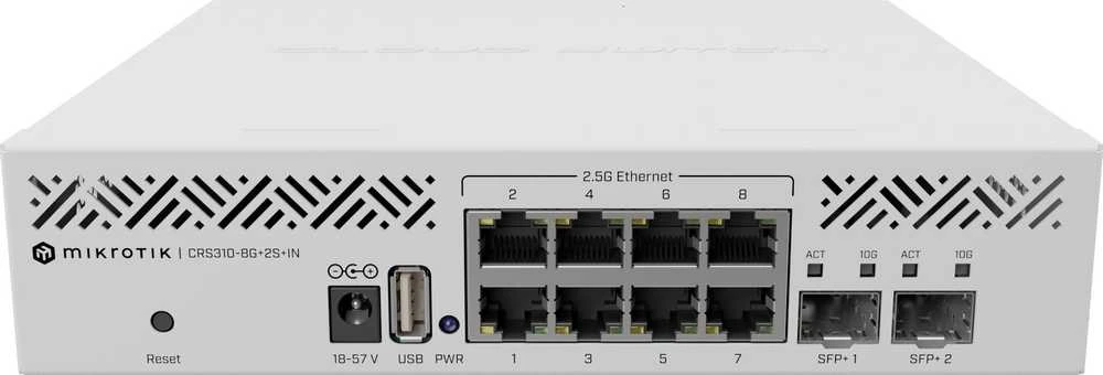 MikroTik | Debesų Maršrutizatorius Switch | CRS310-8G+2S+IN | Montuojamas ant stovo | Gigabit Ethernet (vario) jungtys kiekis 8 | SFP+ jungtys kiekis 2